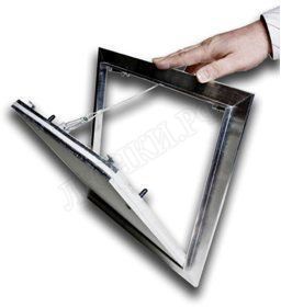 Люк под покраску Ультра для установки в потолок, 2 створки, съёмная перегородка 1200*600 (посадочный размер 1206*606) Люк под покраску Ультра для установки в потолок, 2 створки, съёмная перегородка 1200*600 (посадочный размер 1206*606)